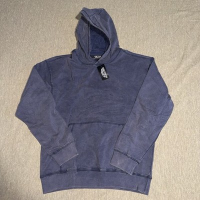 Ringspun Indigo Pullover Hoodie Mens Medium Garment Dyed NWT Sweatshirt