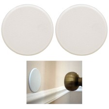 2 Pc Self Adhesive Door Knob Protector 3" Round Off White Wall Shield Drywall