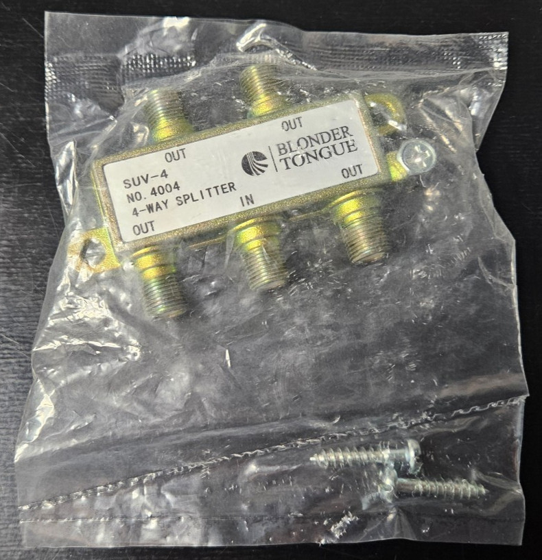 Blonder Tongue SUV-4 (Stock# 4004), 4-Way Coaxial Splitter for DTV and CATV