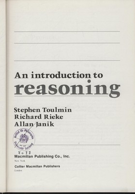 Introduction to Reasoning Toulmin, Stephen E., Richard Rieke  und Allan Janik: