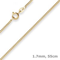 1,7Mm Panzerkette Goldkette Collier Halskette Aus 375 Gold Gelbgold 55Cm