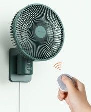 4 Speeds Oscillating Wall Mount Small Fan w/Remote Control & Timer 8.5Inch US