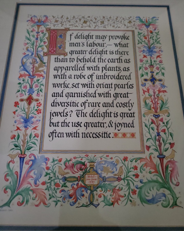 Florence Brooks Original Hand Drawn Calligraphy 1962 Quote   1597 Herball