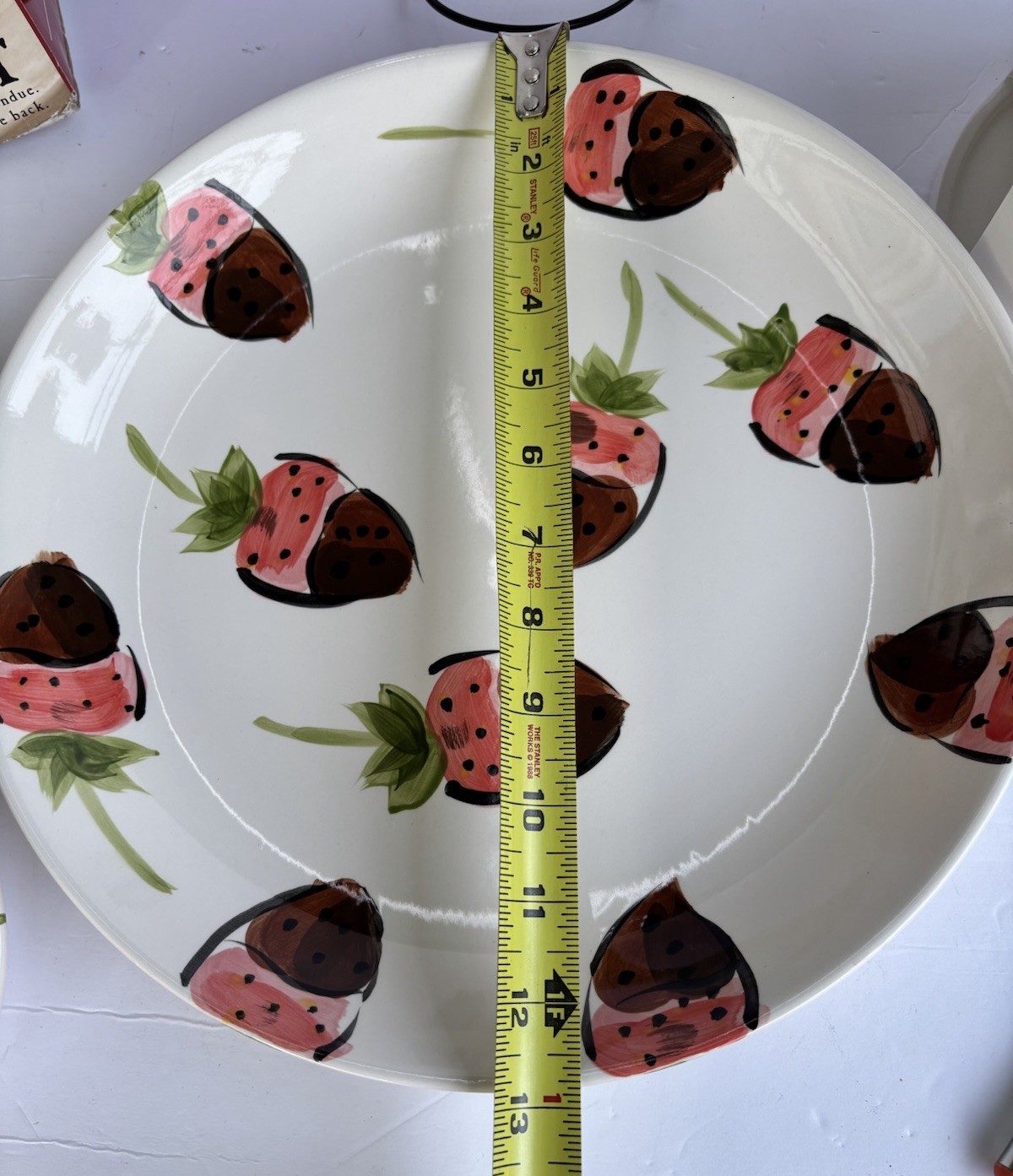 11pc Tabletops Ceramic Chocolate Strawberry Fondue Set Pot Platter Plates Forks