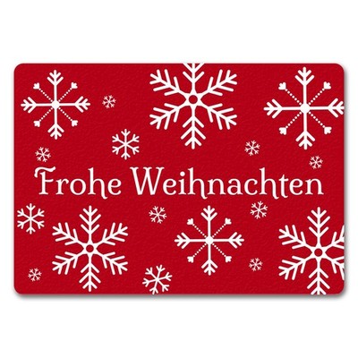 Frohe Weihnachten Türmatte mit Schneeflocken