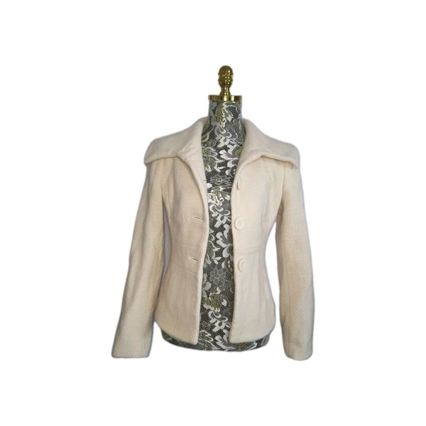 Target Ladies Wool Blend Wide Collar Lined Button Jacket Size 8 EUC