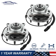 4WD Front Wheel Hub Bearing w/ABS For Ford F-150 Expedition Navigator 6 Stud