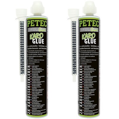 Petec 2K Karosseriekleber Karo-Glue 2x 195ml Klebe- und Dichtmasse schwarz