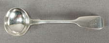 Josiah Williams & Co Exeter Monogrammed Sterling Silver Salt Spoon C. 1856