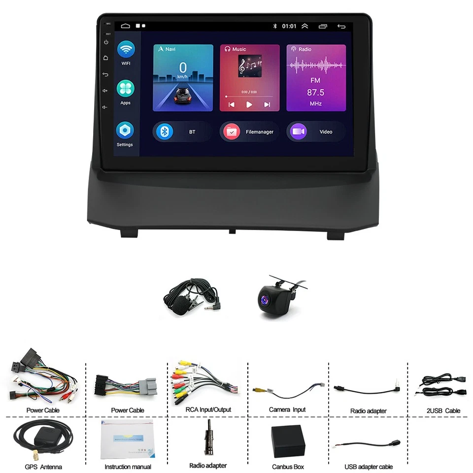 4+64G Android 14 Autoradio Carplay GPS Navi RDS WIFI Für Ford Fiesta MK6 2009-14 - Bild 4 von 4