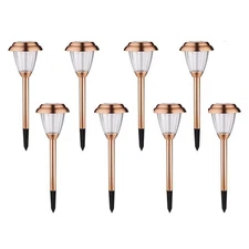 Solar Lights Outdoor - 8 Pack Copper Garden Walkway Lights Solar Powere...