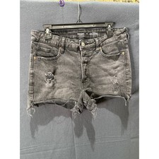 Old Navy Women's Distressed Gray Black Denim Shorts Size 12