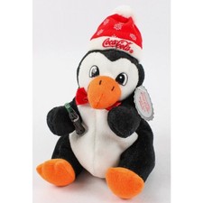 Collectible Coca-Cola Bean Bag Plush Penguin W/ Beanie Hat W/ Tag