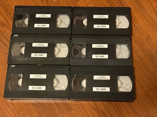 Lot of 6 VHS Tapes Used Blank Video NTSC - Assorted Brands - T120 and T160 Lots