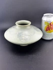 Roseville Cremona Green 1928 Vintage Art Deco Pottery Ceramic Squat fan Vase 5”