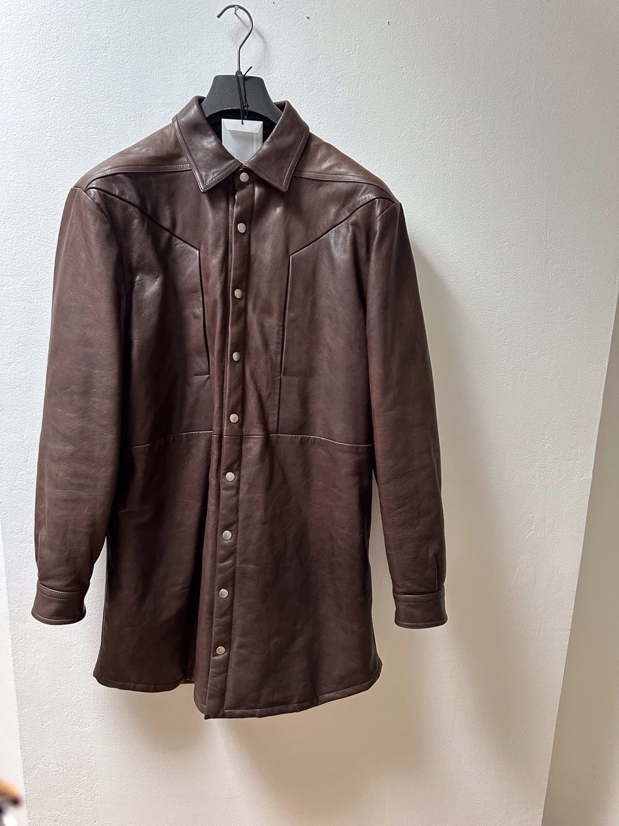 Rick Owens Leather Outer Shell Brown Coats, Jackets & Vests for
