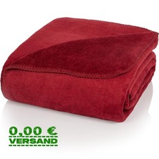 Glart U2B Kuscheldecke Baumwolle, Burgunderrot Uni, 150x200cm Sofadecke