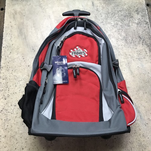 Rare HTF TGI Fridays Rolling Backpack Port Authority Embroidered Logo Fast Ship!