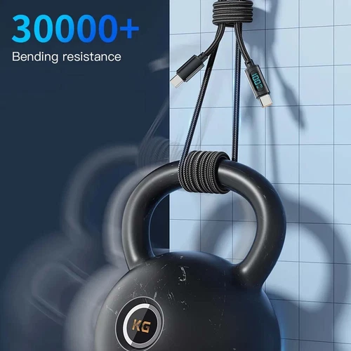 Cable USB C a USB C 100W 5A PD Cable de Carga Rápida Tipo-C Cargador con Pantalla LED - Imagen 11 de 11