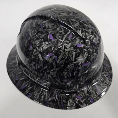 PYRAMEX full brim hard hat custom hydro dipped IN FORGED CARBON FIBER PLUM CRAZY PURPLE