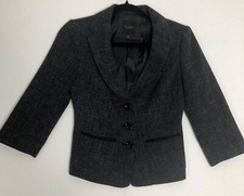 The Limited Collection Women's Grey Blazer Button Up 3/4 Sleeve XS Lined