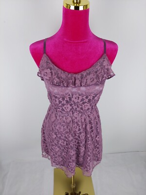 Kleid H&M divided Gr. 36 S (34/XS) violett lila Spitze dress Trägerkleid mini