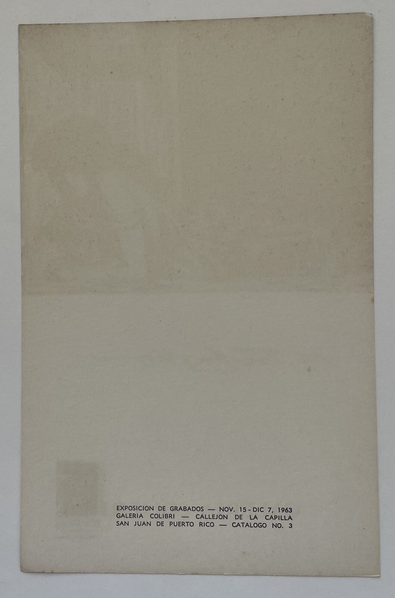 Rafael Tufino Art Exhibition Card Woodcuts Puerto Rico 1963