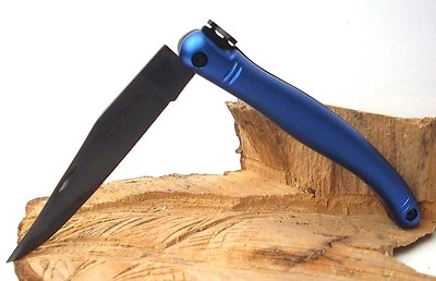 Laguiole Edelstahl Taschenmesser Black Blade blauer Griff & schwarze Klinge NEU!
