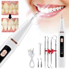 Ultrasonic Electric Tooth Cleaner Tartar Plaque Remover Dental Scaler Tool Kit