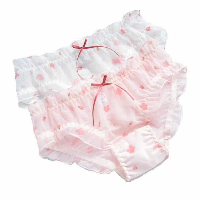 2 PIEZAS Bragas Kawaii Niñas Transparentes Bragas Volantes Bragas Calzoncillos Foto 2 de 4