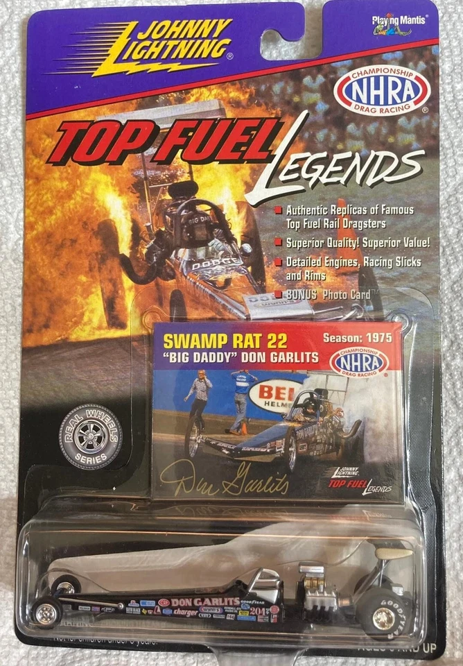 Johnny Lightning Don Garlits Swamp Rat 22 NHRA TOP FUEL DRAGSTER COMO NUEVO EN TARJETA Foto 2 de 2