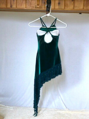 green dance dress JUM.B0011FCD Lime Green Ballroom Dance Dress with Feather Trims and Rh –  Mine·Jas main image 1