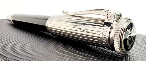 RARE DUNHILL SENTRYMAN CHASSIS BLACK AND SILVER BALLPOINT PEN NWE2613 NEW W/ BOX - Picture 7 of 20