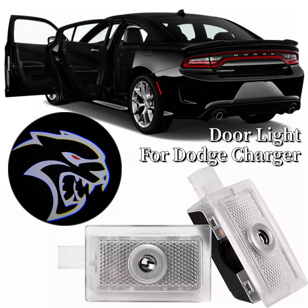 Non fading Hellcat Pack Ghost LED Door Lights Projector HD For Dodge Charger