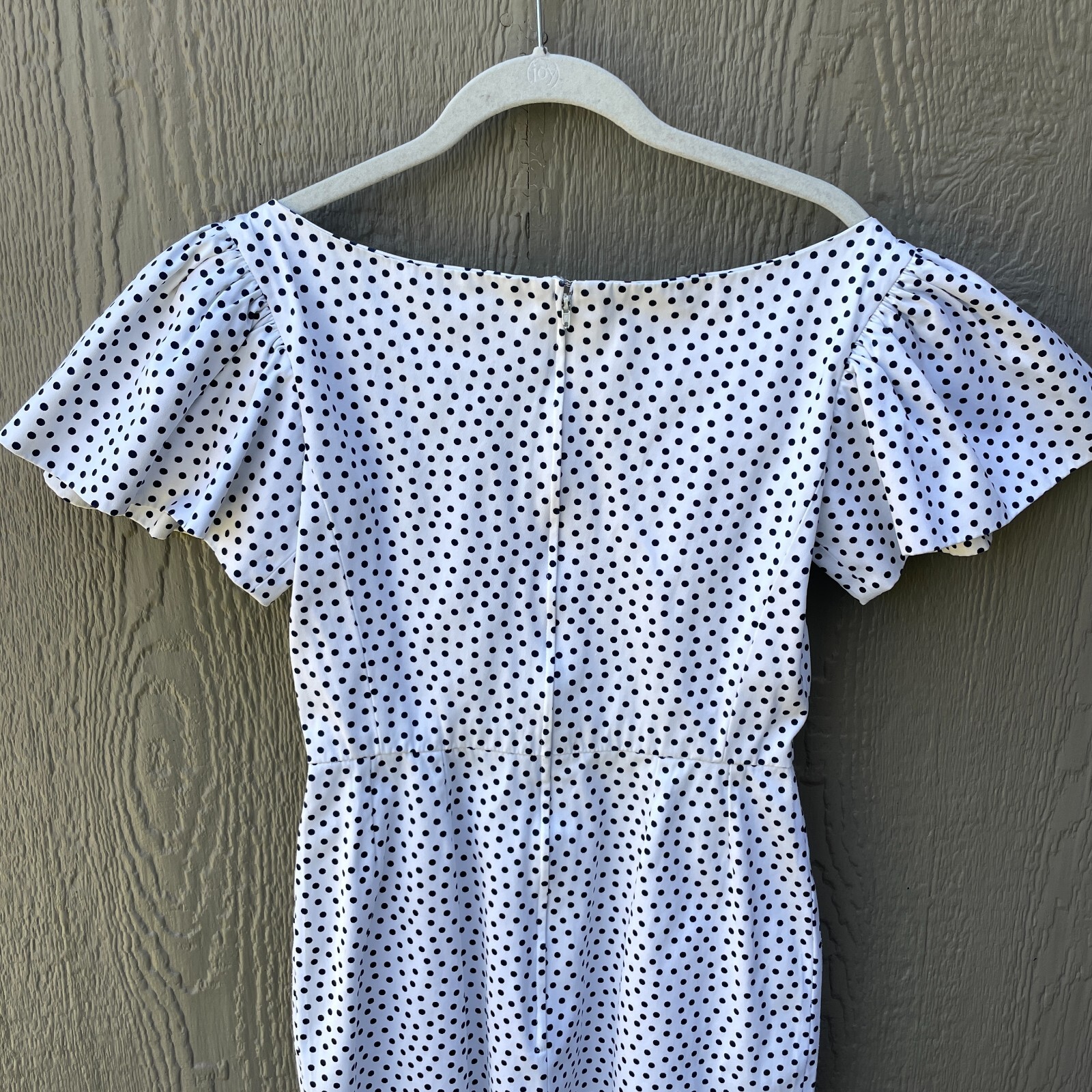 Abito tubino Saint Laurent Rive Gauche FR 34 a pois bianco nero tasche