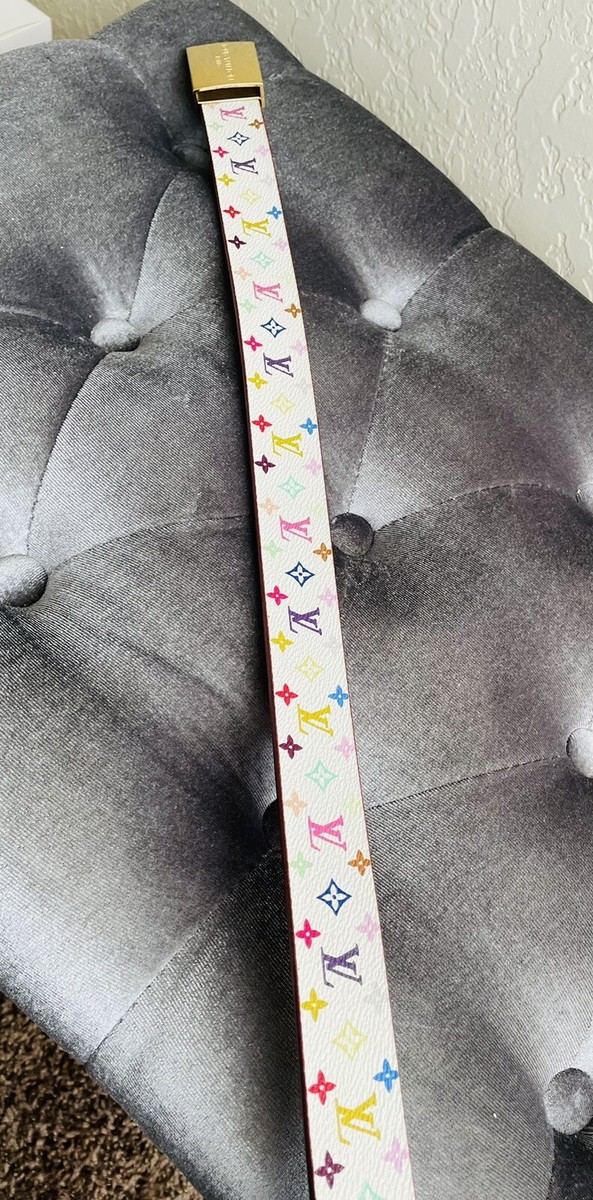 【アモアモ】Louis Vuitton ホワイトマルチカラーベルト アモアモ様専用】Louis Vuitton ホワイトマルチカラーベルト