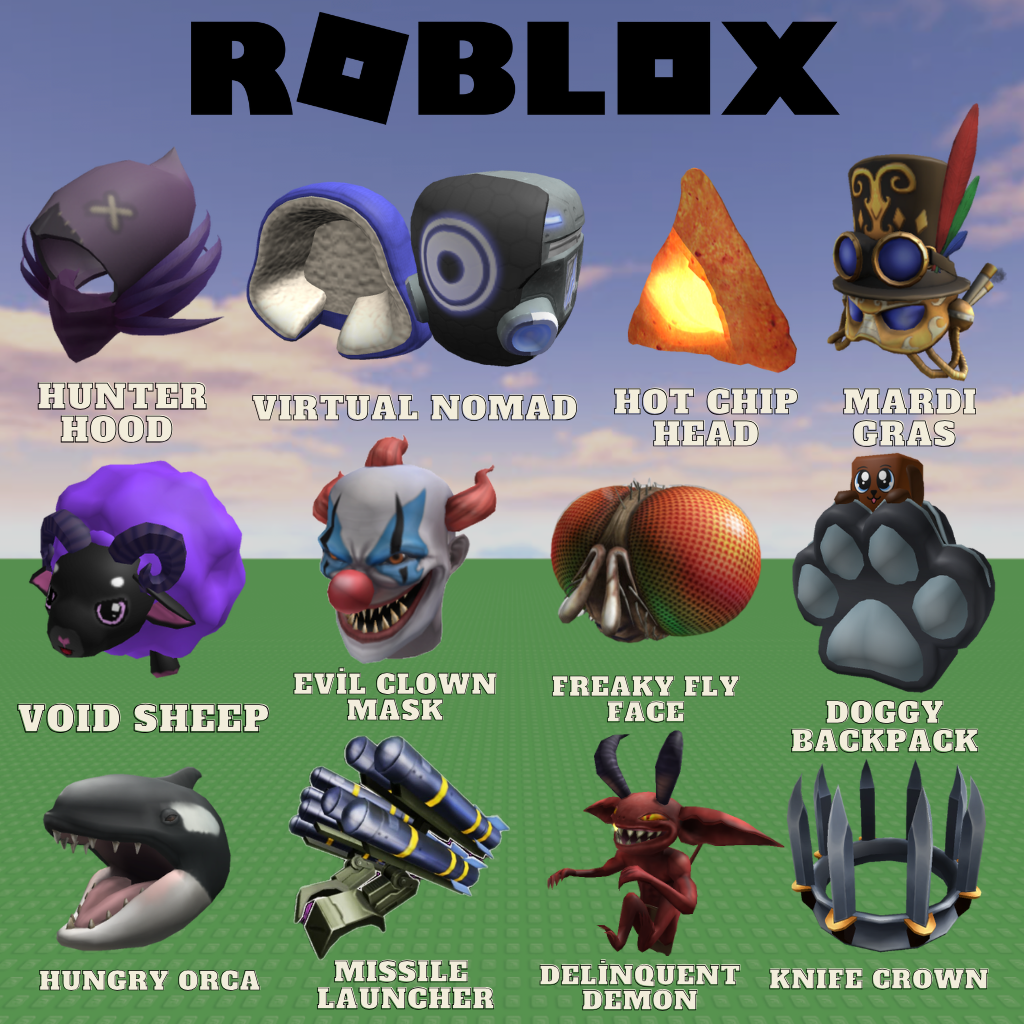 Roblox: Prime Pack 12 Item (Hunter,Nomad,Mardi,Void,Doggy,Orca