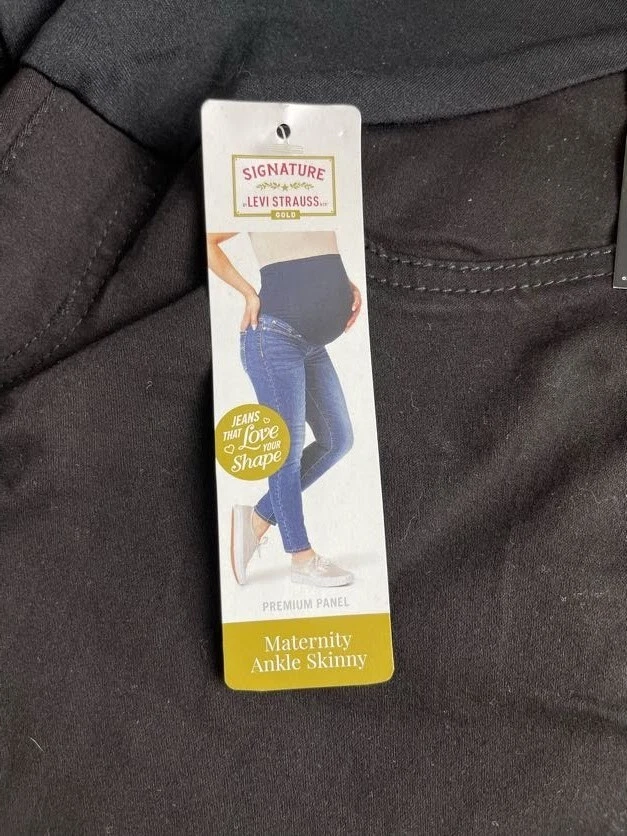Signature By Levi Strauss Pants Women Medium Black Casual Maternity Ankle Skinny - Image 3 of 4