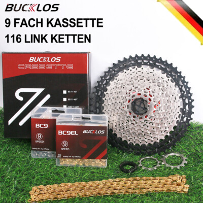 11-32/34/36/40T Ritzel Kassette MTB Rennrad 9 Gang 116 Ketten für Shimano HG DE