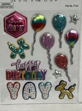 The Paper Studio Pop Up Happy Birthday Embellishments 14pc