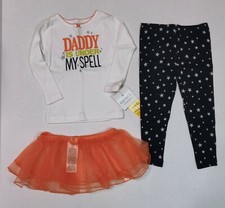 Carter's Halloween Pajamas Tutu Top Pants Daddy Under My Spell 12 18 24 Months