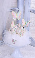 10pcs Butterflies Cake Cupcake Toppers Butterfly Decorations with Bendable Picks