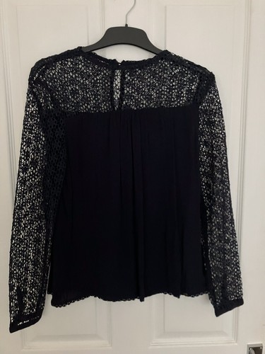 Superdry Damen Langarmshirt mit gewebter Spitze