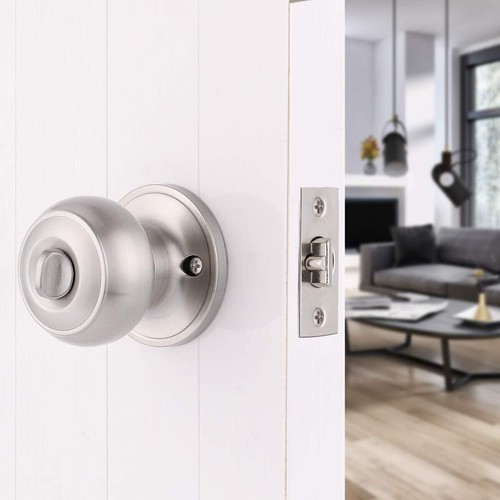 Entry Entrance Privacy Front Door Security Lock Round Knob Handle Set w/3 Keys - Picture 8 of 23