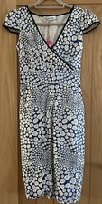 Libelula Navy Blue Little Flower Mini Floral Print Puff Sleeve SID Dress UK8 NWT