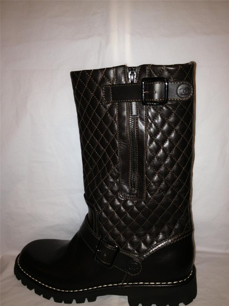 CHANEL 2013 Brown Quilted Leather Motorcycle Biker Zipper
