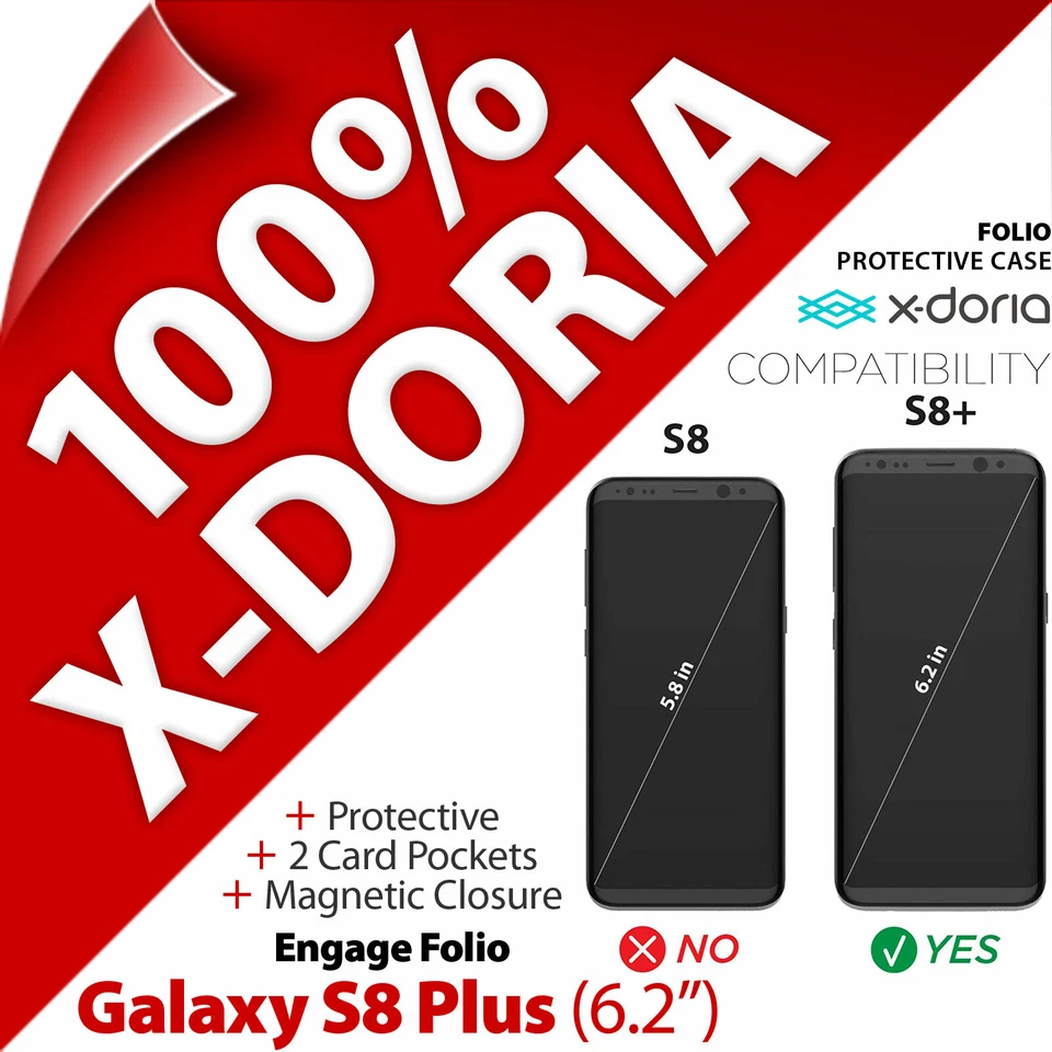 X-Doria Engage Folio Protection Slim Case Wallet Samsung Galaxy S8 PLUS (6.2") - Image 2 of 4