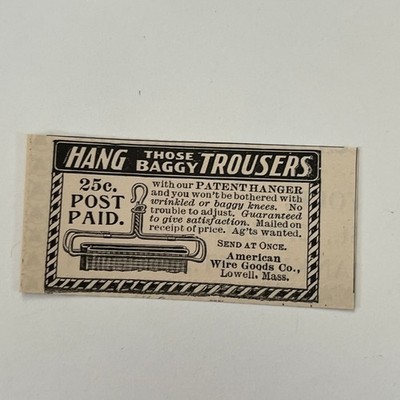 American Wire Goods Co Patent Hanger Lowell MA 1895 Cosmopolitan Ad SAH6-S48