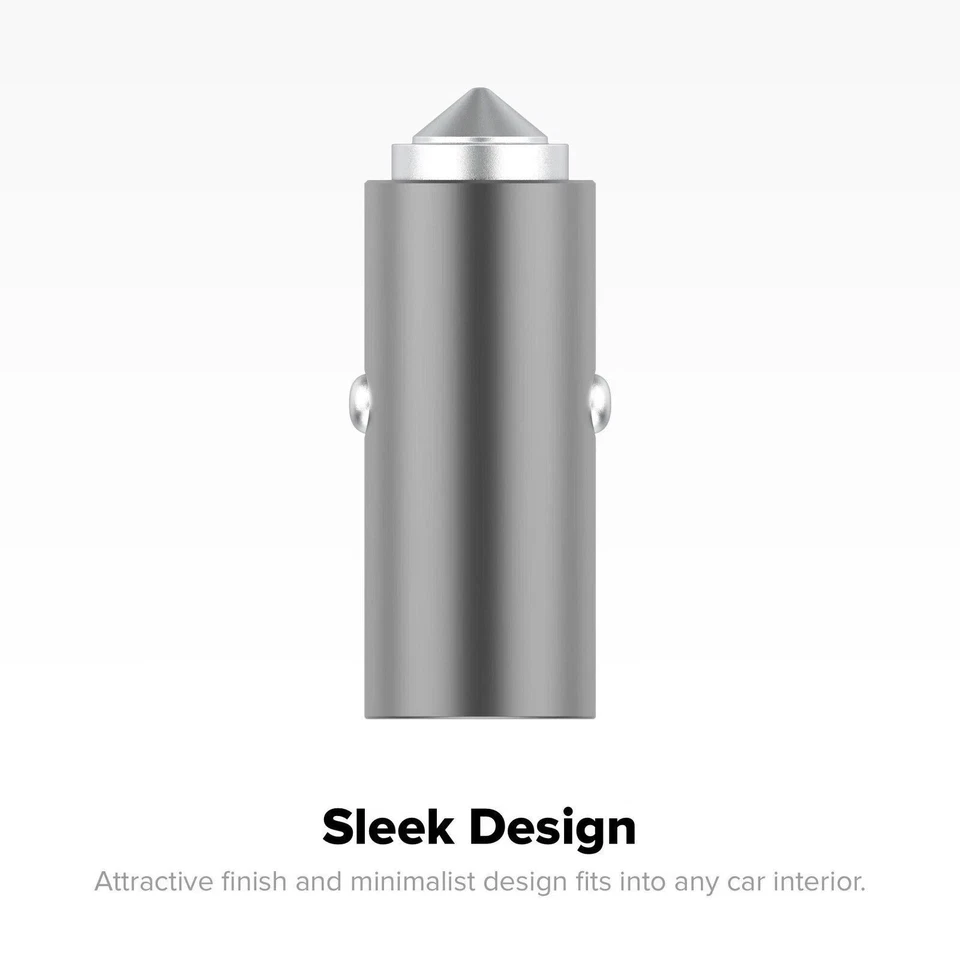 Mophie 18W USB-C PD Car Charger Aluminum Silver Fast Charge 409903474 - Image 4 of 4