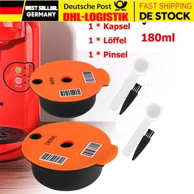 180ML Mehrweg Kunststoff Kaffee Kapsel Filter Tassen für Bosch Tassimo Edelstahl